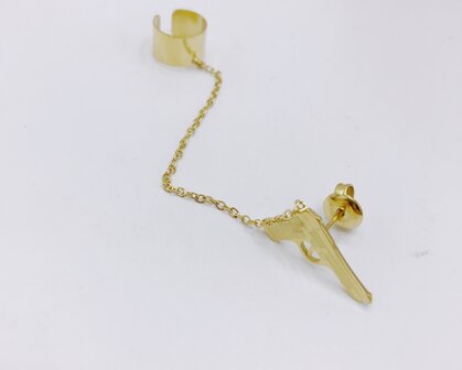 earcuff en oorbel &quot; gun &quot;